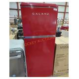 Galanz red retro refrigerator and freezer