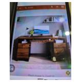 59" cherry rectangular 4 drawer computer desk