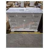 White Vanity With Marble Sink Top APPROX