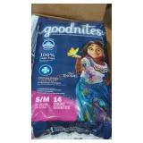 4 packs of Goodnites 3-5 months diapers