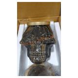Pair of skull candle holders