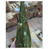 Green Glass Santa Statues
