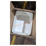 Small white storage bins
