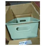 Green Plastic Storage Bins - Qty 6