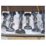 Black Candle Pillar Holders Set