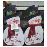 2 Christmas snowman decorations