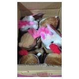 5 stuffed animals cups valentines day box lot