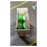 4 green plastic watering cans
