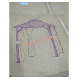 Purple leaf hardtop gazebo with double roof; o