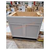 36" X 25" X 35" gray cabinet base