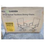 Nuu Garden 2pcs Swivel Textilene Dining Chairs
