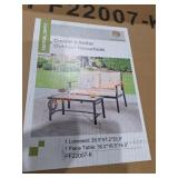Outdoor loveseat and table