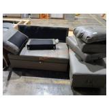 Grey Sectional With Pull Out Foot Rest