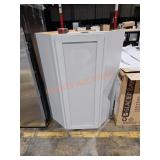 Gray corner wall cabinet