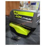 Ryobi 40v 6 ah battery and charger