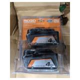 Ridgid 18V 4.0AH Lithium Battery 2 Pack