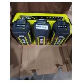 RYOBI 40V 3 port Charger and (3) 6Ah 40v LITHIUM