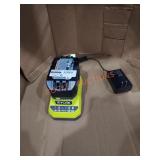RYOBI 4AH 18V LITHIUM BATTERY AND CHARGER  - Sold