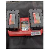 Milwaukee M18 Dual Charger & 2- 8.0AH Batt Packs