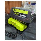 Ryobi 40v 6 ah battery and charger