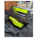 Ryobi 40v 6 ah battery and charger