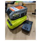 Ryobi 18V Lithium 4aH Battery and Charger