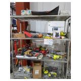 Rack Lot Of Assorted Tools, Home Improvement Items