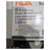 6 ft four prong dryer power cord