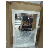 35" x 24" White Washed Wall Mirror