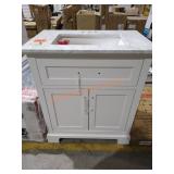 Doveton 30" White Vanity with White Marble Top