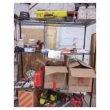 Rack Lot Of Assorted Home Improvement Items, Tools
