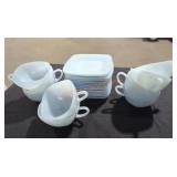 Azurite Light Blue Charm Square Cups & Saucers