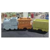 Vintage Shawnee Pottery Train Planter Set