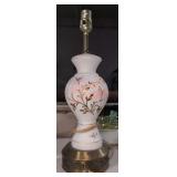 Vintage Painted Milk Glass Table Lamp