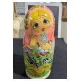 Large Hand Painted Signed Russian Nesting Dolls