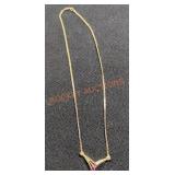 14k Stamped Pink Stone Necklace