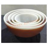 Colored Pyrex Milk Glass Mixing Bowl Set