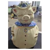 Vintage Blue Collar Shawnee Pig  Pottery Ceramic
