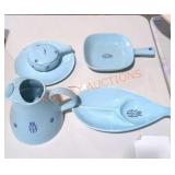 Vintage Cronin Blue Tulip Pottery Dishes