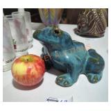Glazed Pottery Frog Garden Decor