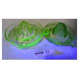 Vintage Uranium/Vaseline Glass Juicers - Qty 2
