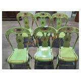 Antique apple green chairs - Qty 6