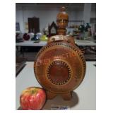 Carved Wood Water Carrier Flask