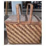 Vintage Woven Picnic Basket