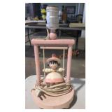 Sweet Vintage Wood Nursery Lamp/light Girl in