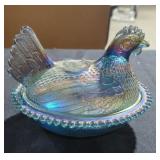 Vintage Carnival Glass Hen on a Nest