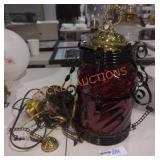 Red Glass Pendant Chandelier