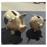 Stone Ware Piggy Banks - Qty 2