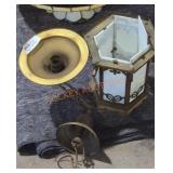 Antique Glass Panel Hanging Light