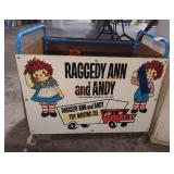 Vintage Bobbs-Merrill Raggedy Ann & Andy Toy Cart